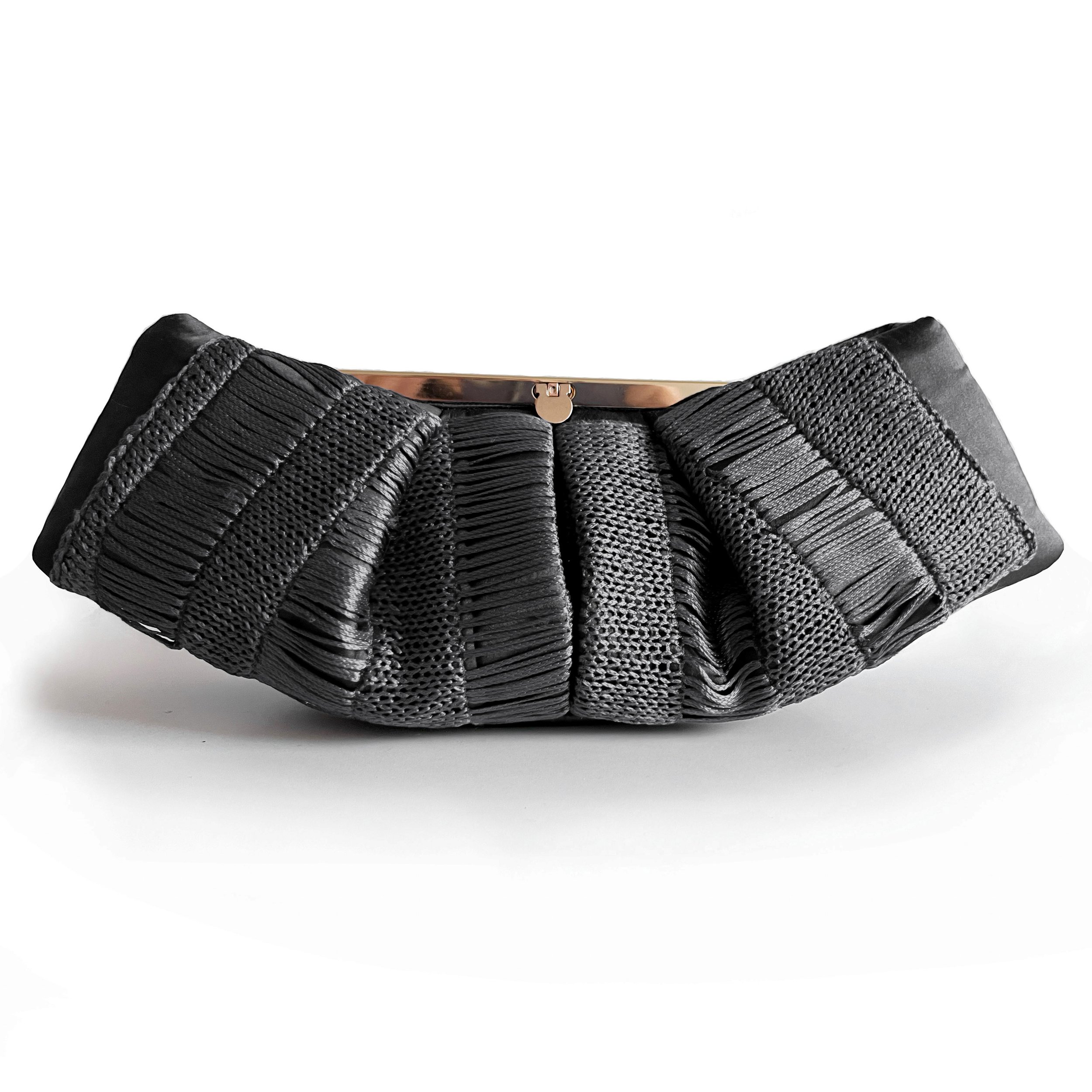 Mini Pleated Clutch Front - Charcoal .jpg
