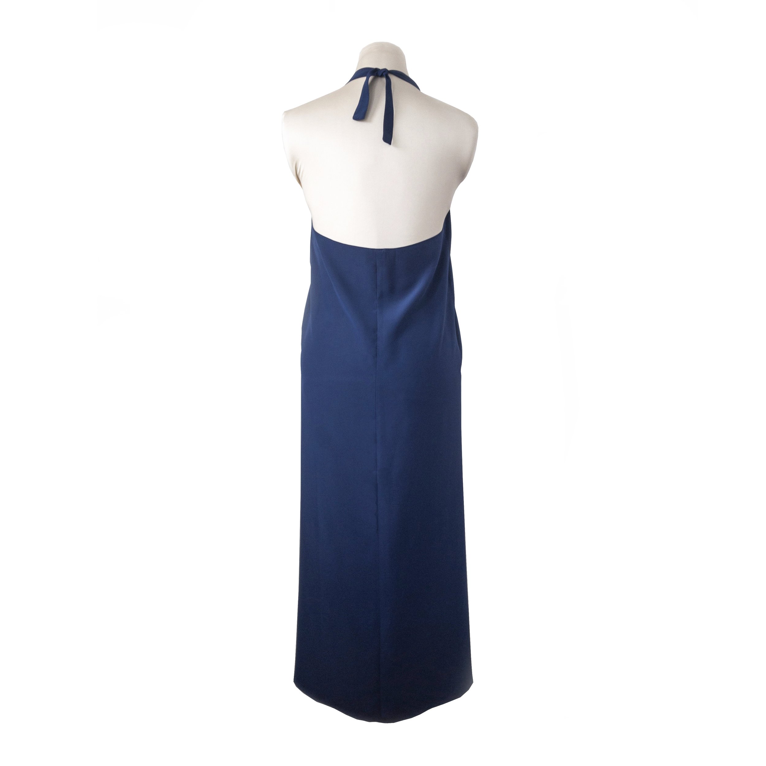 Triangle Halter Dress in Navy Back .jpg