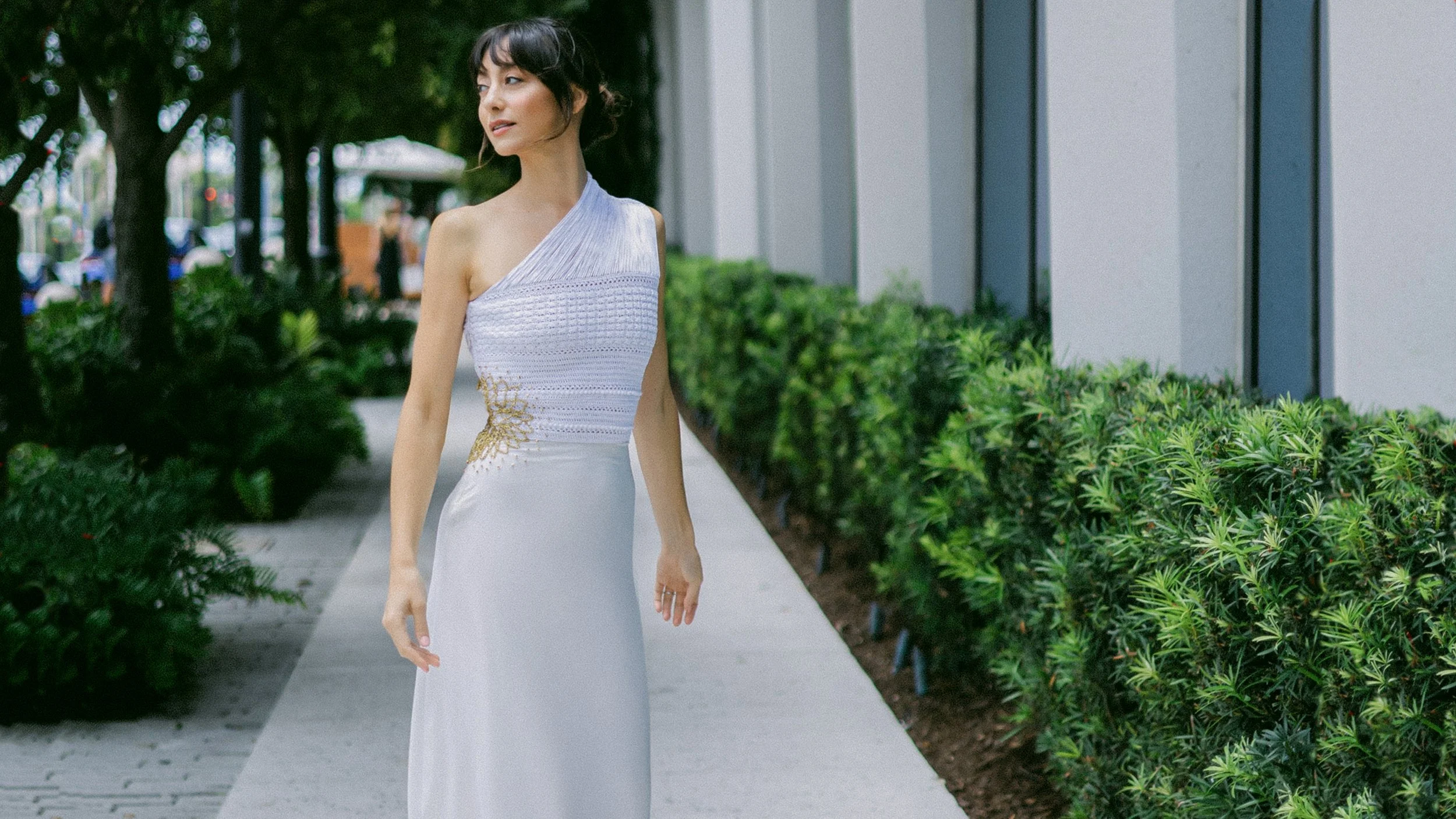 Etherial Wedding Gown for A Modern Bride made with Silk and handmade details - one-of-kind