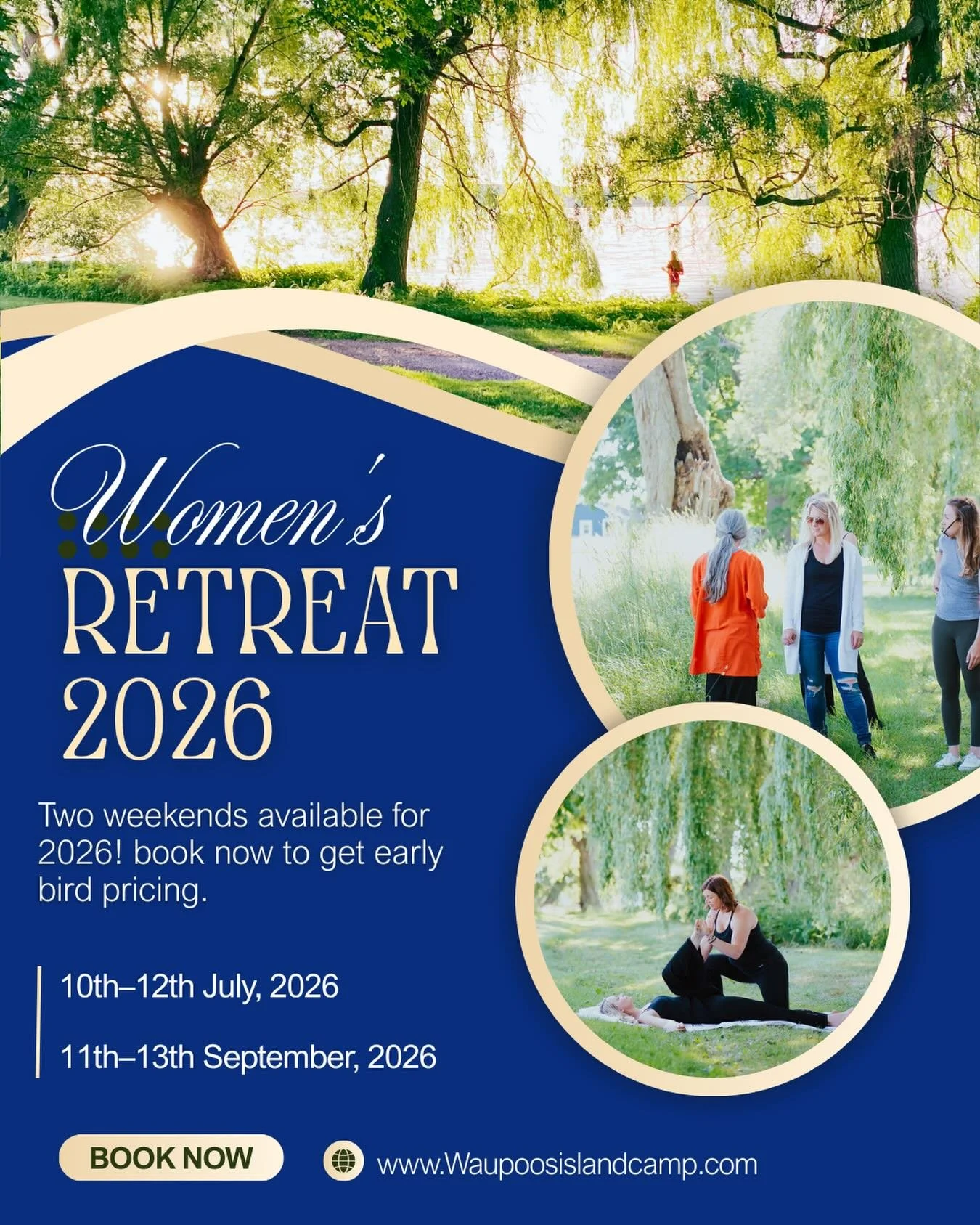 It&rsquo;s Time!!!!
Our 2026 dates are set, we are so excited to host our second and third women&rsquo;s retreat. 
Keep following for updates and more information.