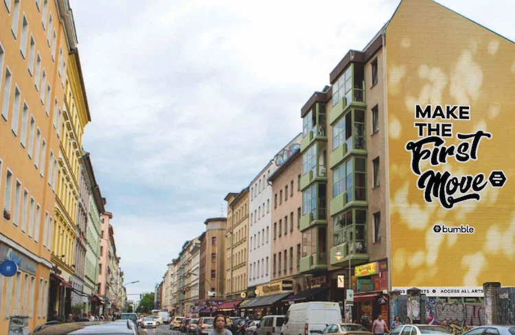 An artist’s impression of the mural in its Berlin city center location