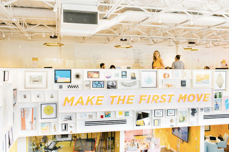 Bumble founder and CEO Whitney Wolfe Herd at the company’s Austin, Tex. HQ