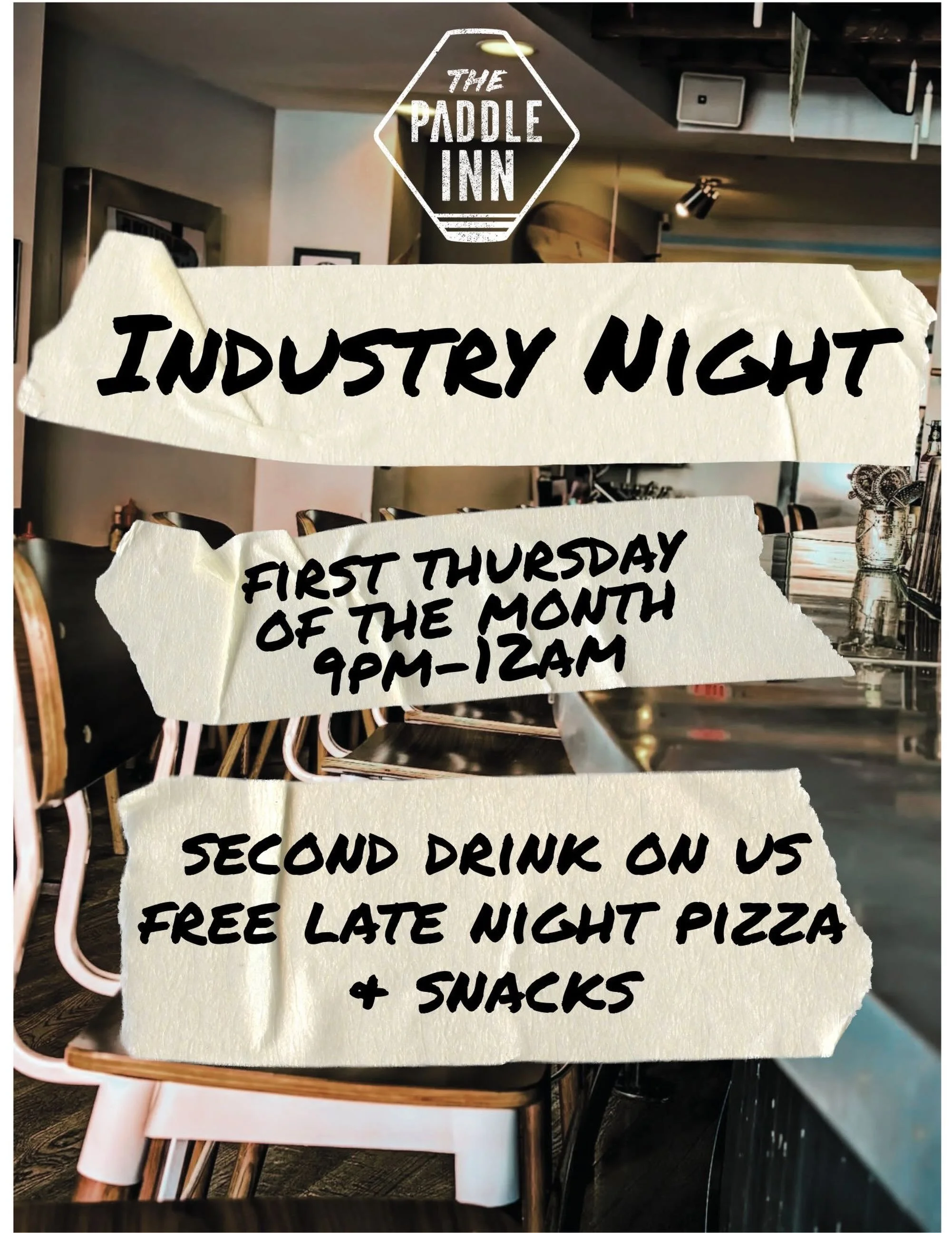 Mark your calendars, tomorrow is Industry Night! We know how hard y&rsquo;all have been working, so come relax at Paddle! We&rsquo;re serving dinner tonight from 4-9, and drinks til 12!