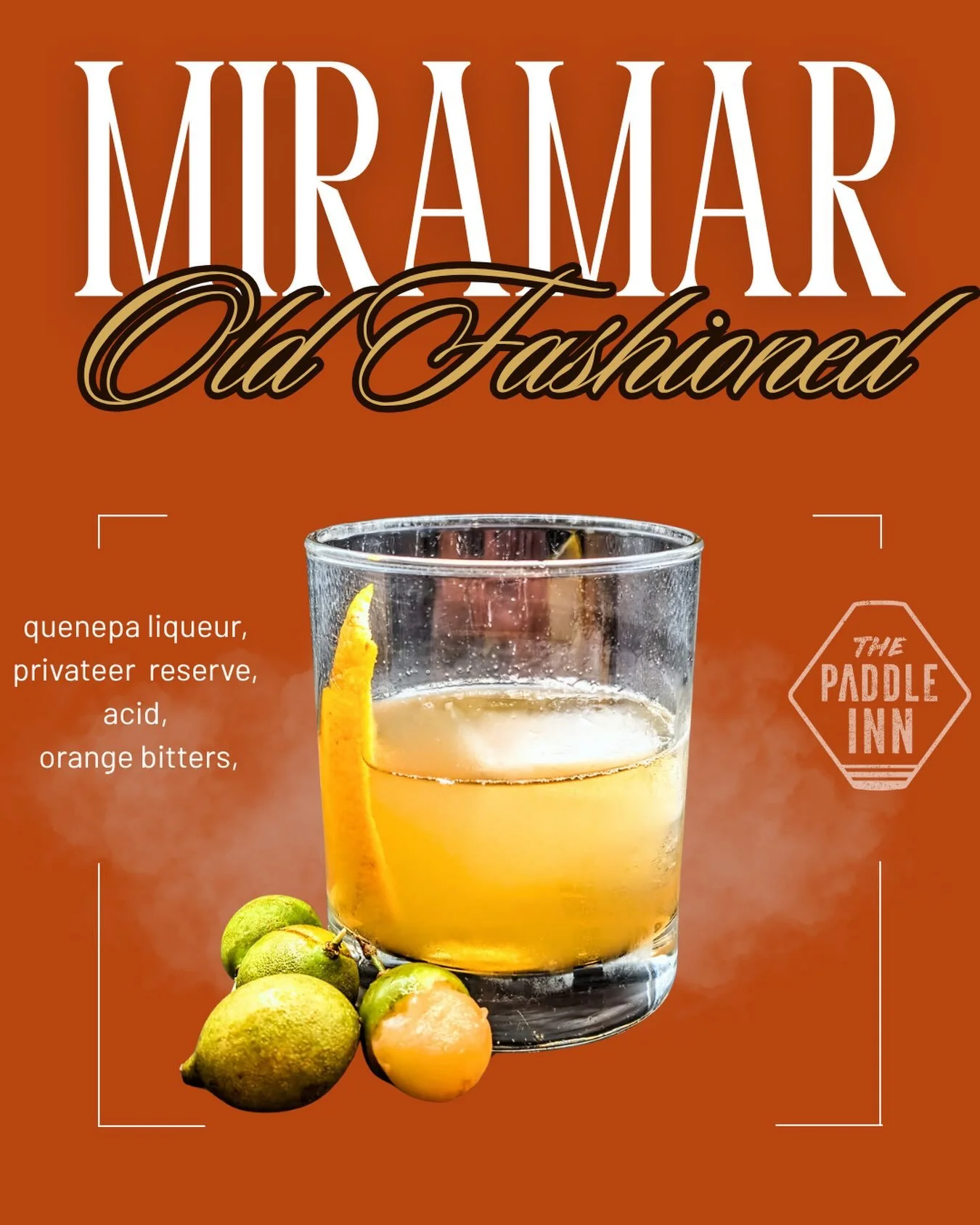 Have you pals checked out our new menu yet? It's hard not to want to try the Miramar Old Fashioned. A perfect sipper that will take you straight to Puerto Rico; with Diego's house made quenepa liqueur, @privateerrum Reserve, acid and orange bitters. 