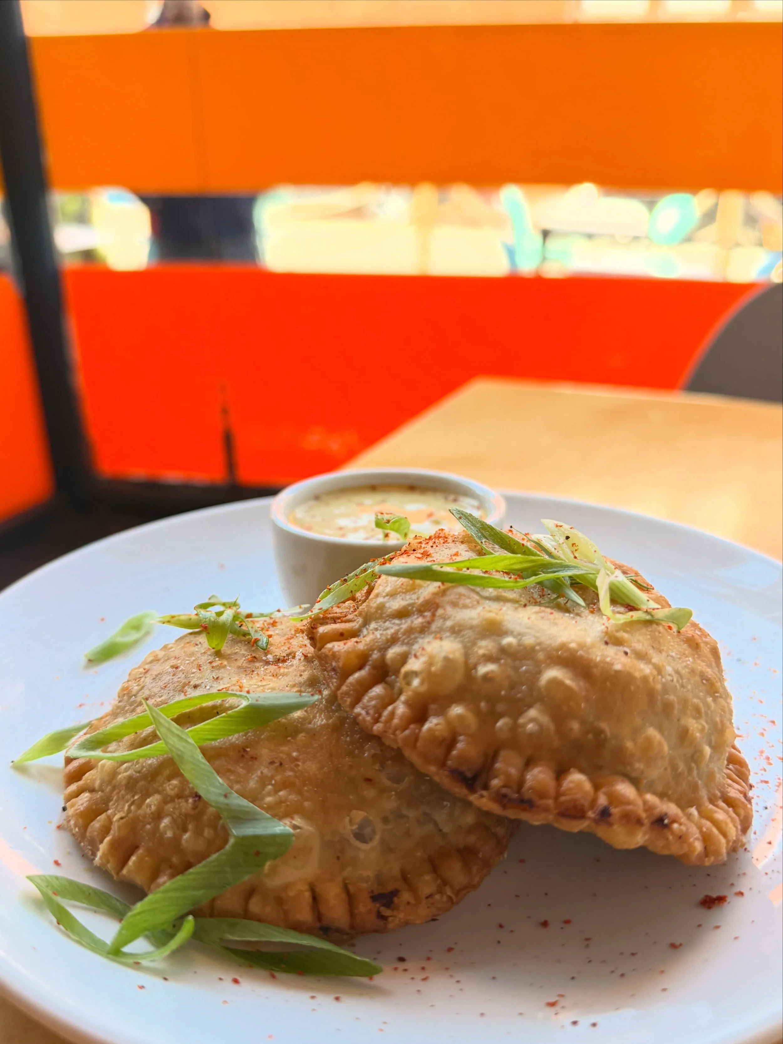 Empanada special! Short rib, Korean pork, mozzarella &amp; tomato with a spicy scallion crema! Come and get &lsquo;em before they&rsquo;re gone! 

#newburyport #northshoreeats