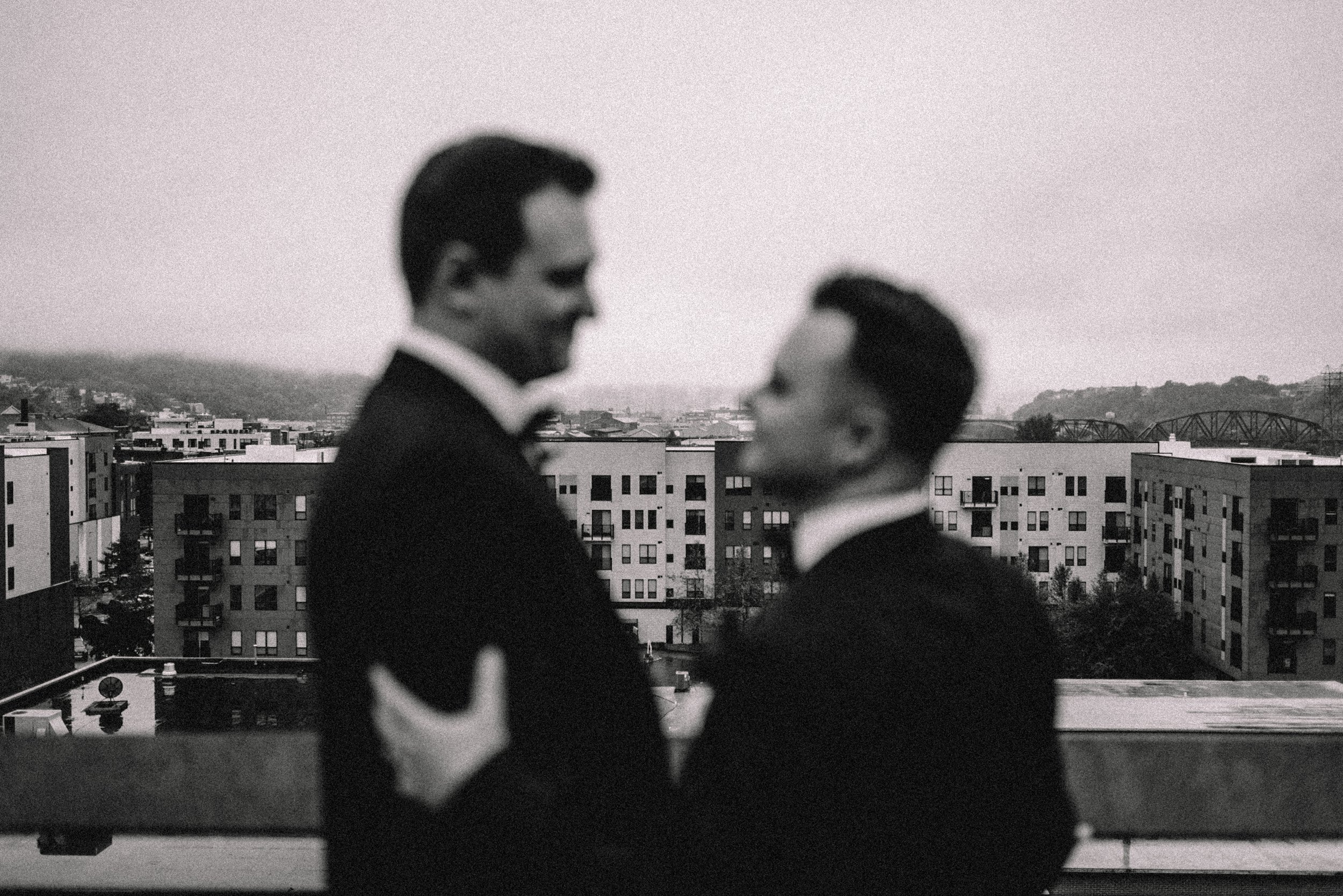 Requiem Images - LGBTQ Pittsburgh PA WV Elopement Wedding Photographer - Randy Zach Tryp Hotel Rooftop Micro Wedding -40.jpg
