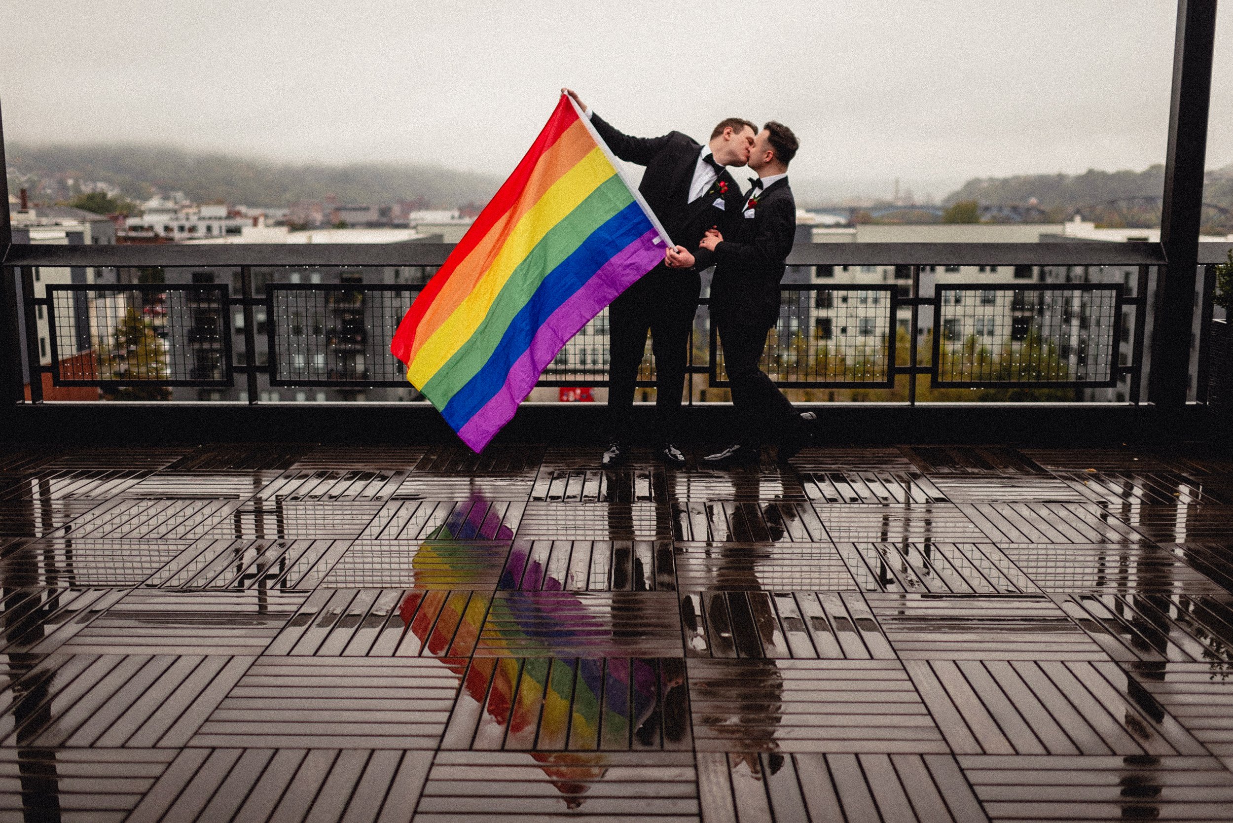 Requiem Images - LGBTQ Pittsburgh PA WV Elopement Wedding Photographer - Randy Zach Tryp Hotel Rooftop Micro Wedding -42.jpg