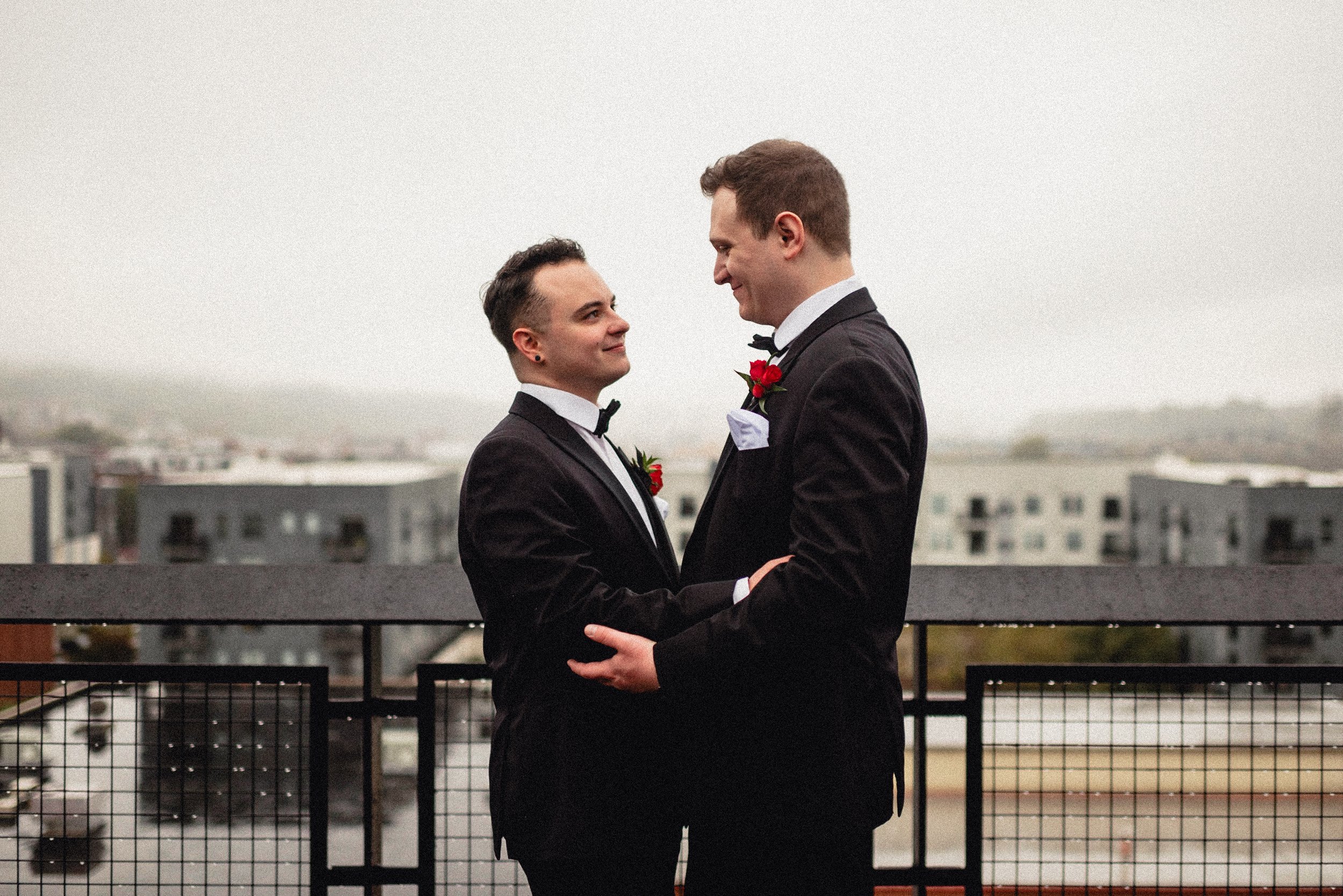 Requiem Images - LGBTQ Pittsburgh PA WV Elopement Wedding Photographer - Randy Zach Tryp Hotel Rooftop Micro Wedding -49.jpg