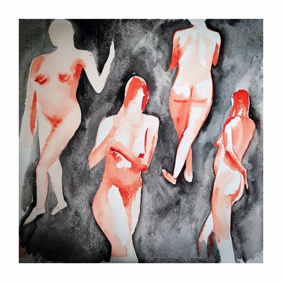 And some dancing naked ladies, in from the cold 🔥#watercolor
