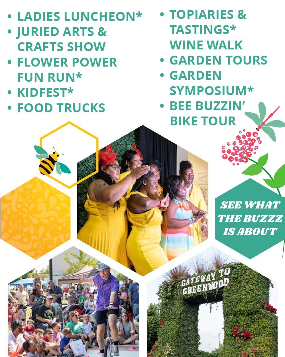 Chair meetings are happening, details are being finalized and sponsorships are being secured. 

Join us and support the event of your choice! 🌺 Share your brand in front of thousands of people and #SeeWhatTheBuzzzIsAbout!  Call or email us today 🐝?