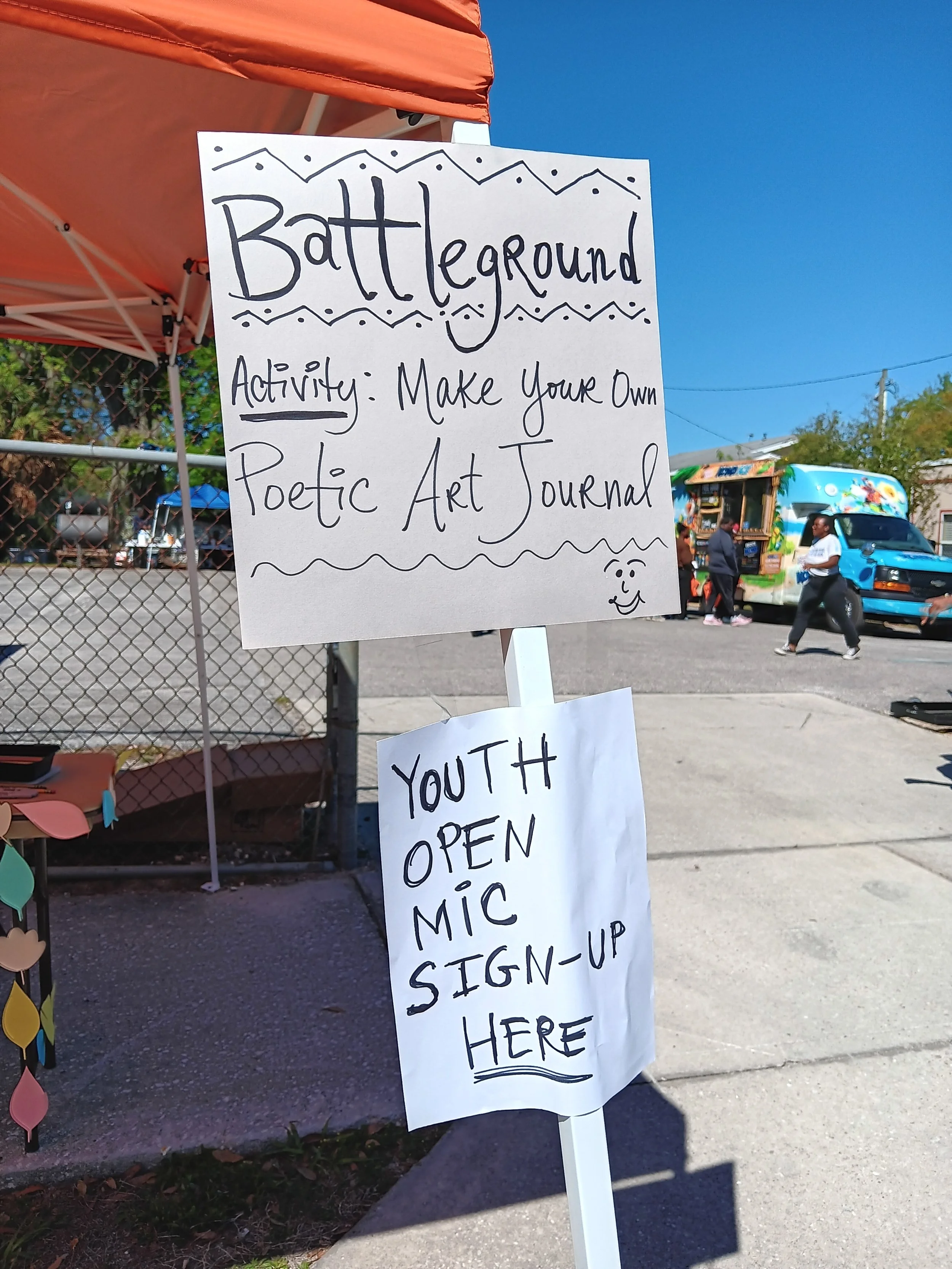  The Battleground sign at LIT Block Party&nbsp; 