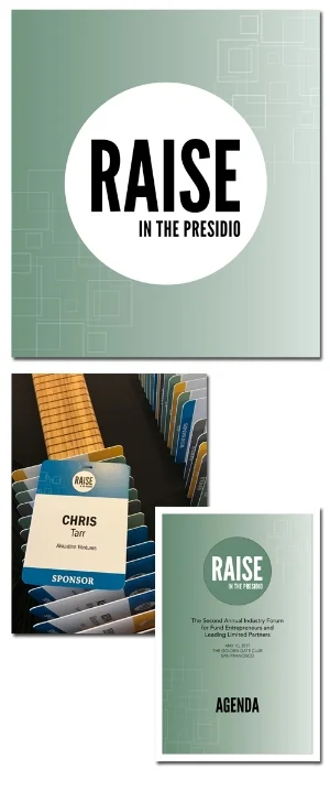 2017 signage, presentation templates, name badges, and all other materials for annual RAISE conference in San Francisco.