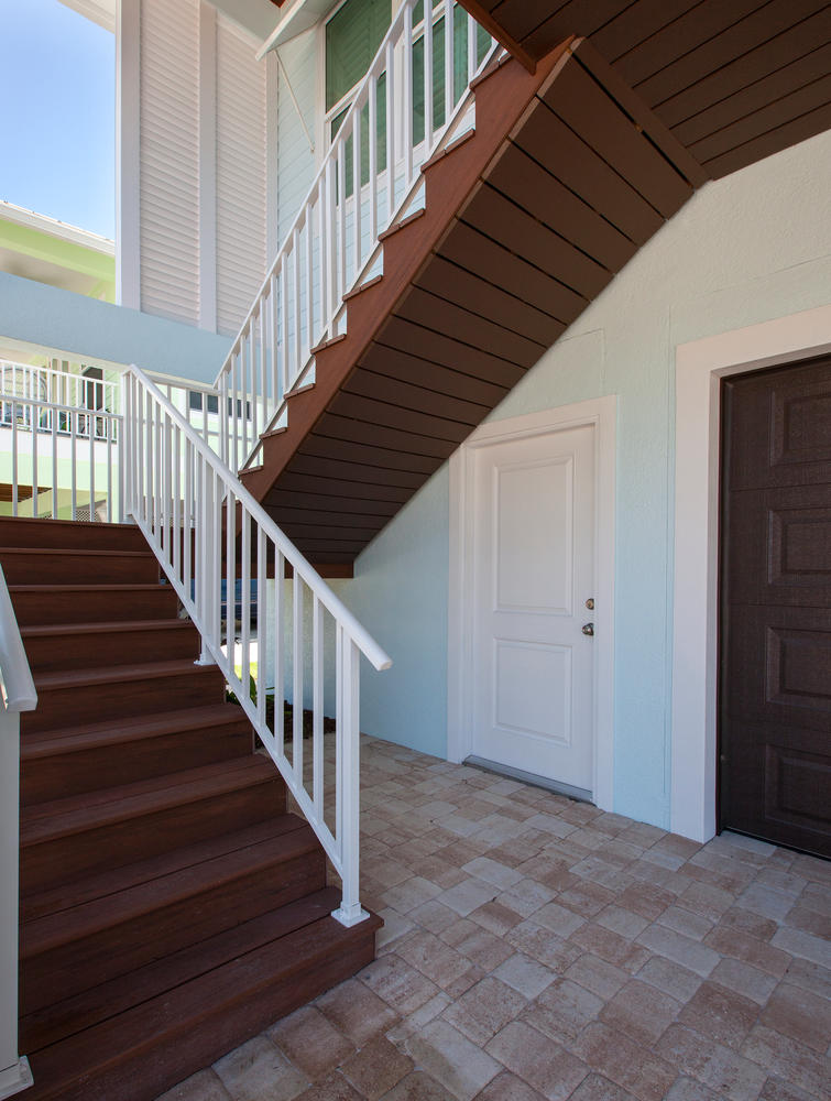 Outdoor Staircase in Pearl Street Cottage New Construction by Nease