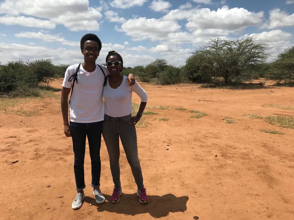 Mawazo CEO Rose Mutiso and Maina Wachira during a game drive.