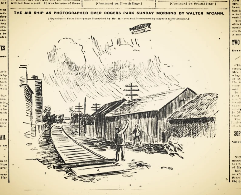The Chicago Times-Herald of 12 April 1897 with the illustration of McCann's photo, via University of Florida