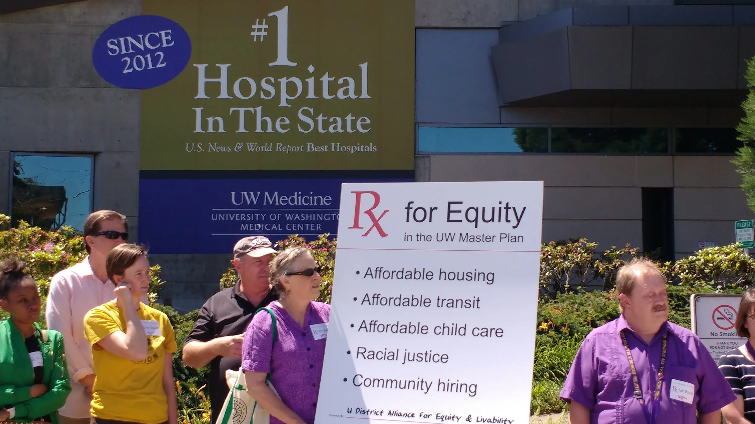 Coalition members ready to present "Prescription for Equity" to UW Hospital CEO Dr. Paul Ramsey