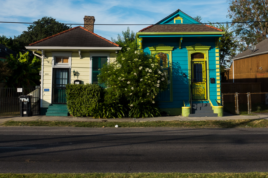 Homes along a New Orlean's street. 
