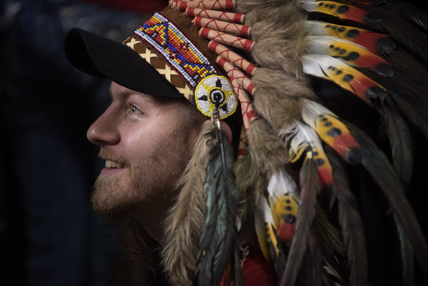 Gary Eckart, 26, of Cleveland watches the game on a big screen outside of Progressive Field during game 6 of the World Series on November 1, 2016 in Cleveland, Ohio. 