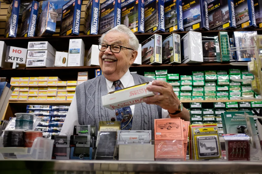 Bob Mehler, 87, works in his business, Esther's Hobby Shop, on October 31, 2017 in Millvale, Pa. Mehler has worked in the store since he was a young boy. "I guess you can say I literally grew up in the store," he said. Read more about the hobby shop in the Washington Examiner . 