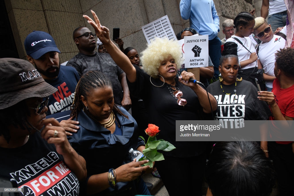  Over 200 people gathered for a rally to protest the fatal shooting of an unarmed black teen at the Allegheny County Courthouse on June 21, 2018 in Pittsburgh, Pennsylvania. Antwon Rose, 17, was killed by an East Pittsburgh police officer Tuesday nig