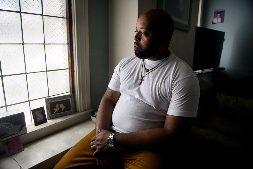  Michael Cannon sits in his home on June 24, 2018 in East Pittsburgh, Pa.  