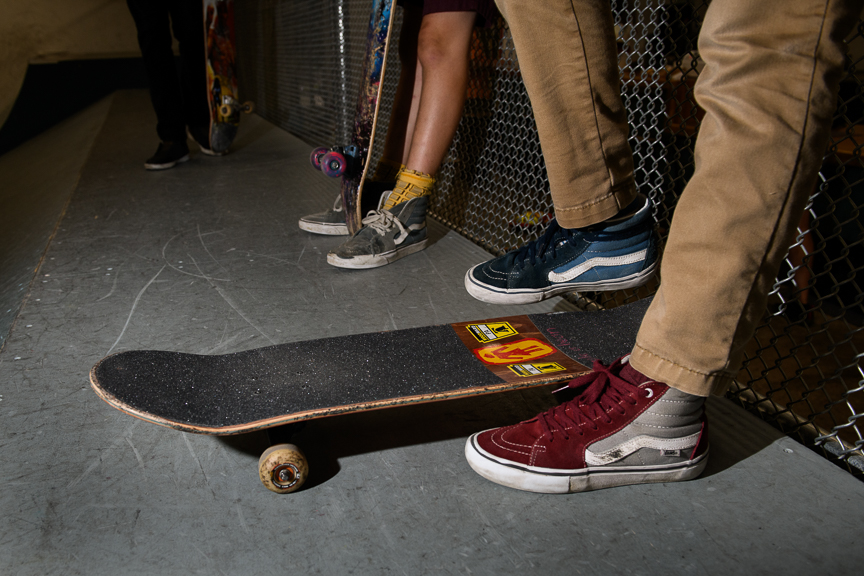  Logan Blank, 13, of Mars, Pa., stands on his skateboard at Switch and Signal Skatepark on Sept. 6, 2018 in Swissvale, Pa. 