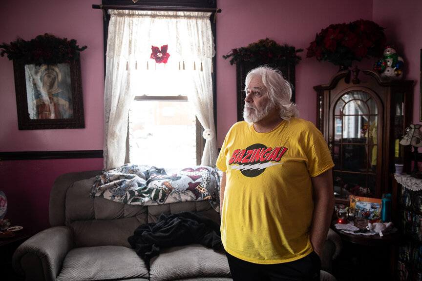  David Palyo, 63, of Glassport, Pa., stands in his home on Tuesday, March 5, 2019 in Glassport, Pa. Palyo is concerned about the air quality in Clairton after a Dec. 24 fire at U.S. Steel's Clairton Coke Works triggered an air quality alert from the 