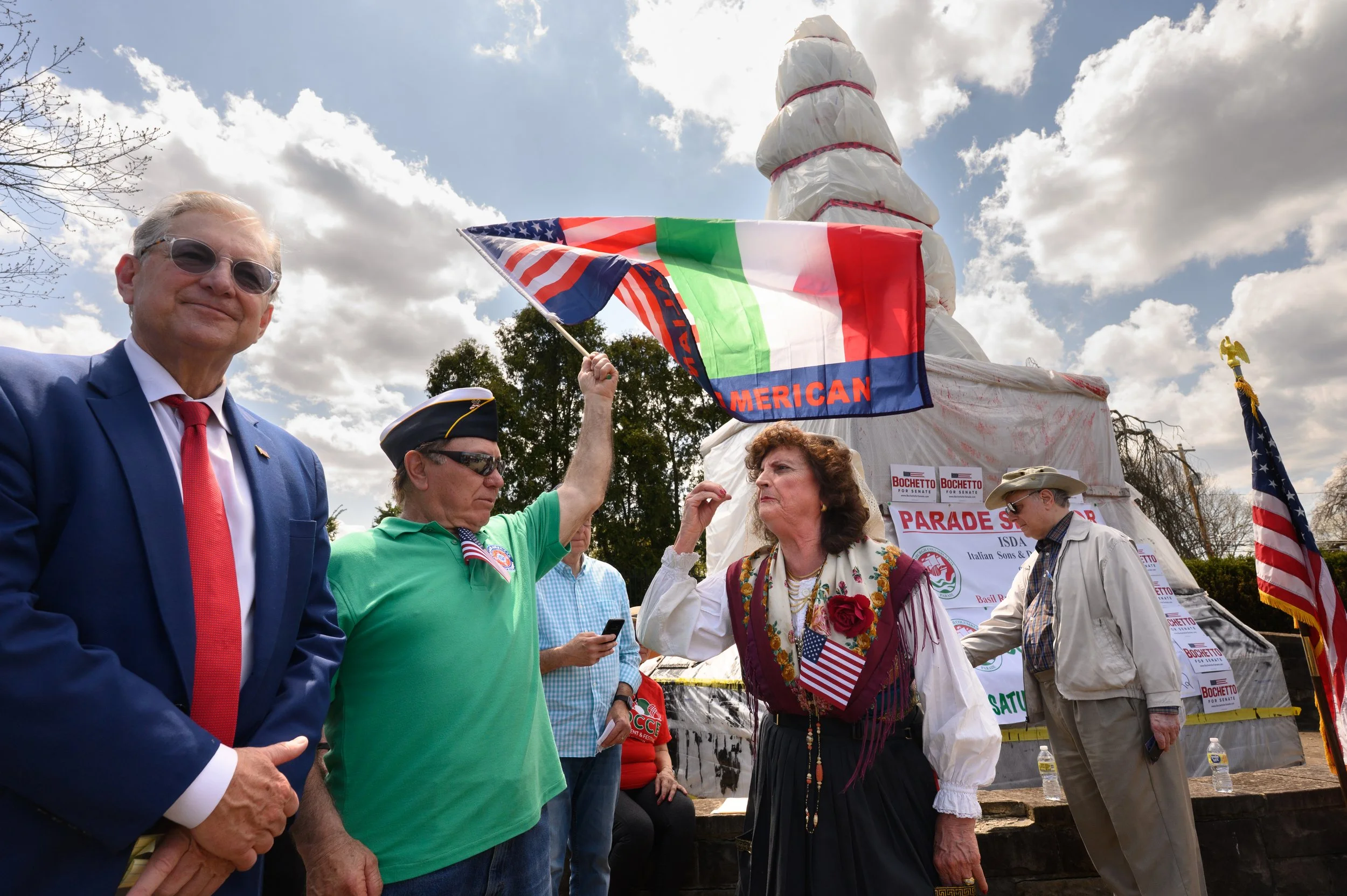  Italian Sons and Daughters of America fight to keep Christopher Columbus statue, Pittsburgh, Pa. 