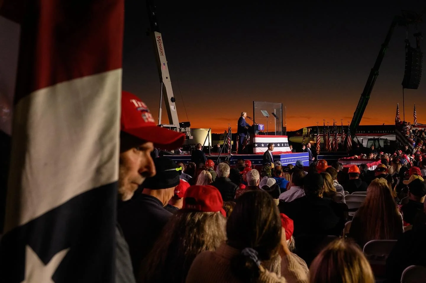 Republican presidential nominee, former U.S. President Donald Trump, holds a campaign rally at Arnold Palmer Regional Airport on October 19, 2024, in Latrobe, Pennsylvania. Trump and his Democratic rival, Vice President Kamala Harris, are campaigning