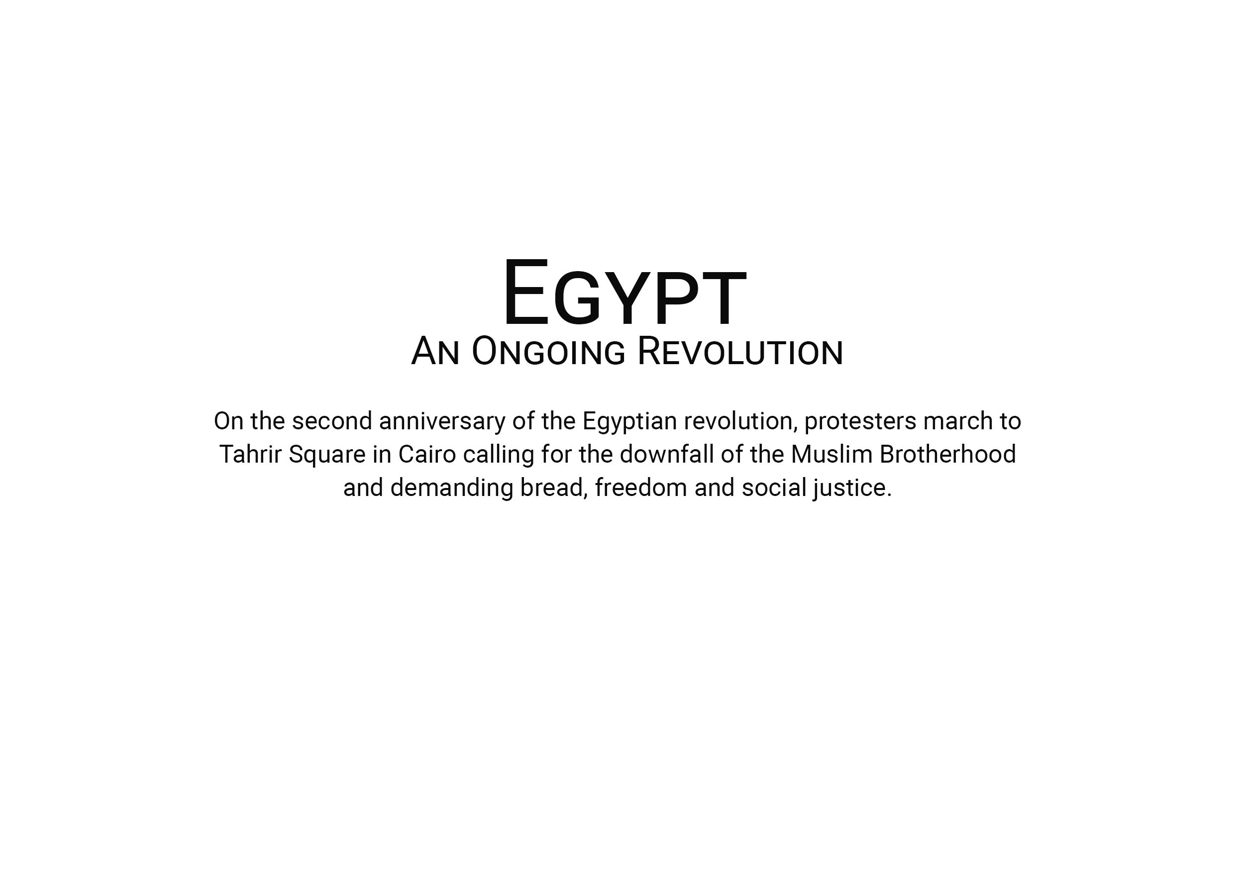 Egypt: An Ongoing Revolution