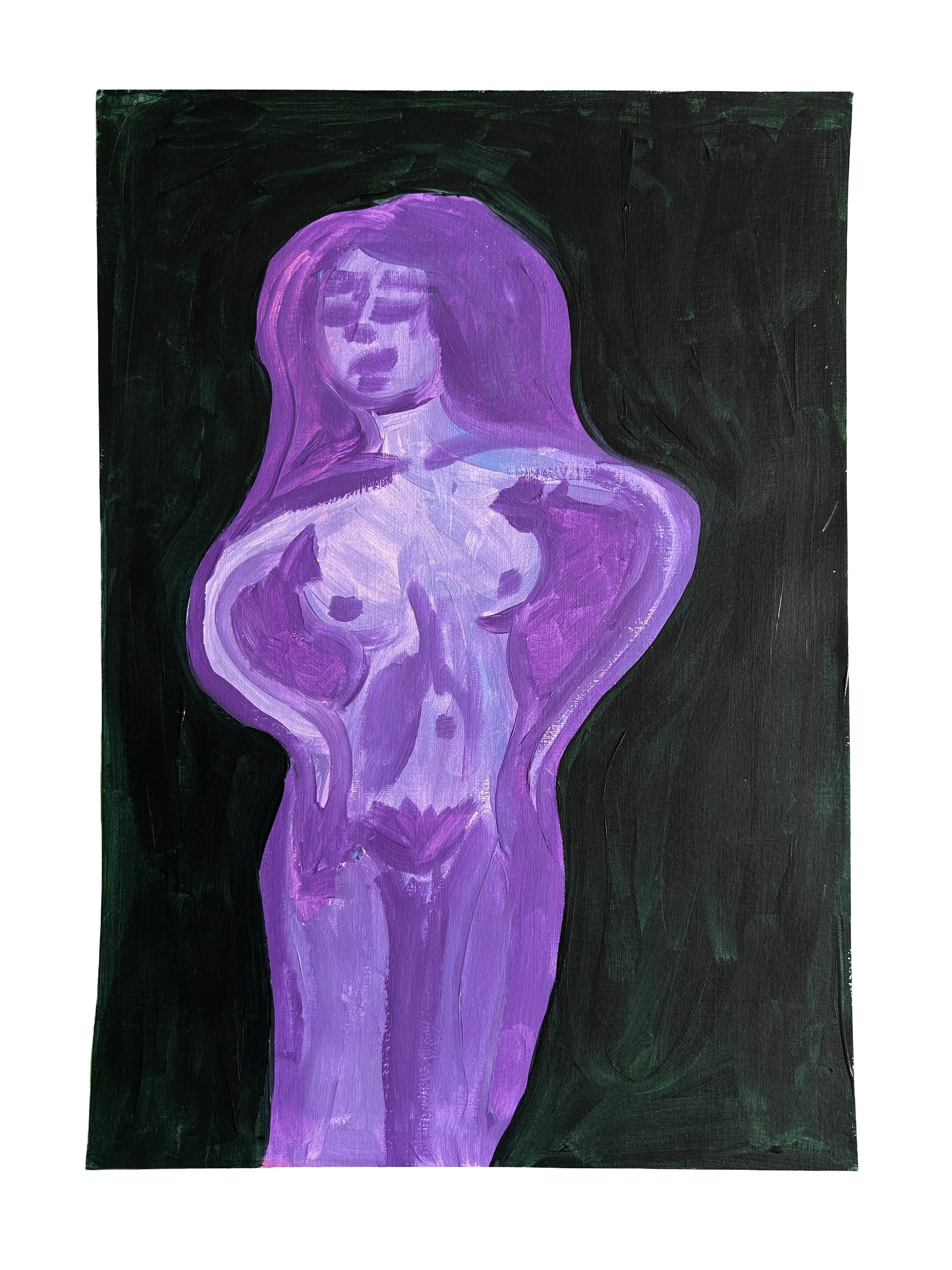 No Title – originales Kunstwerk mit Acrylfarbe auf Papier