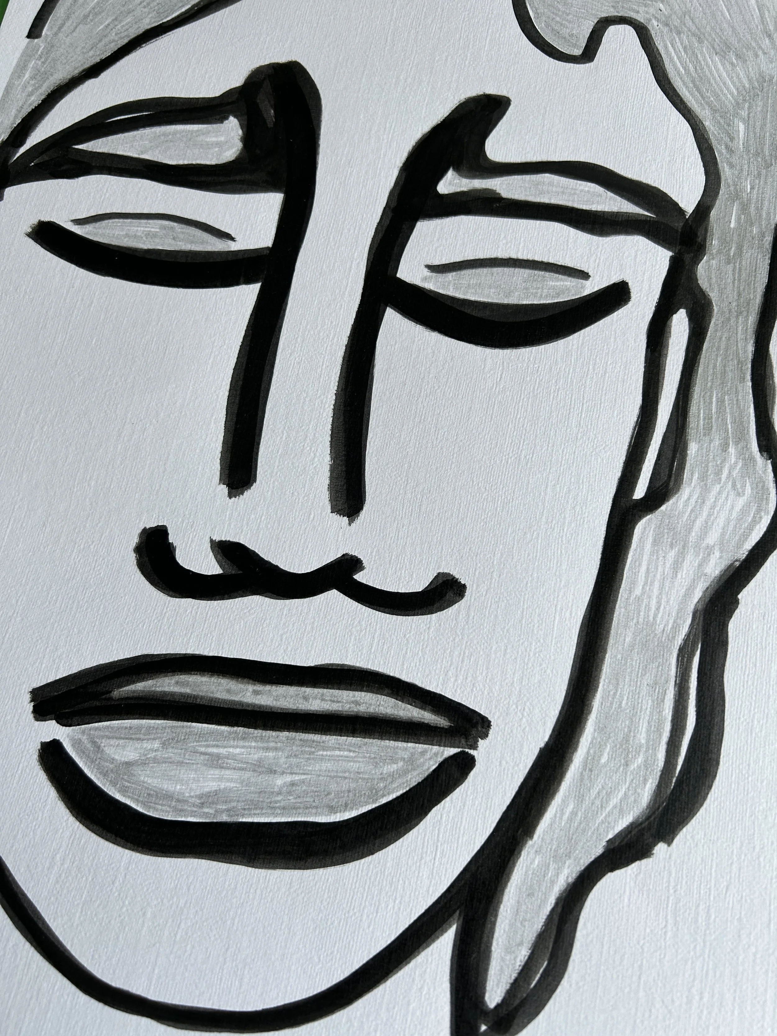 Portrait – originales Kunstwerk mit Marker auf Papier