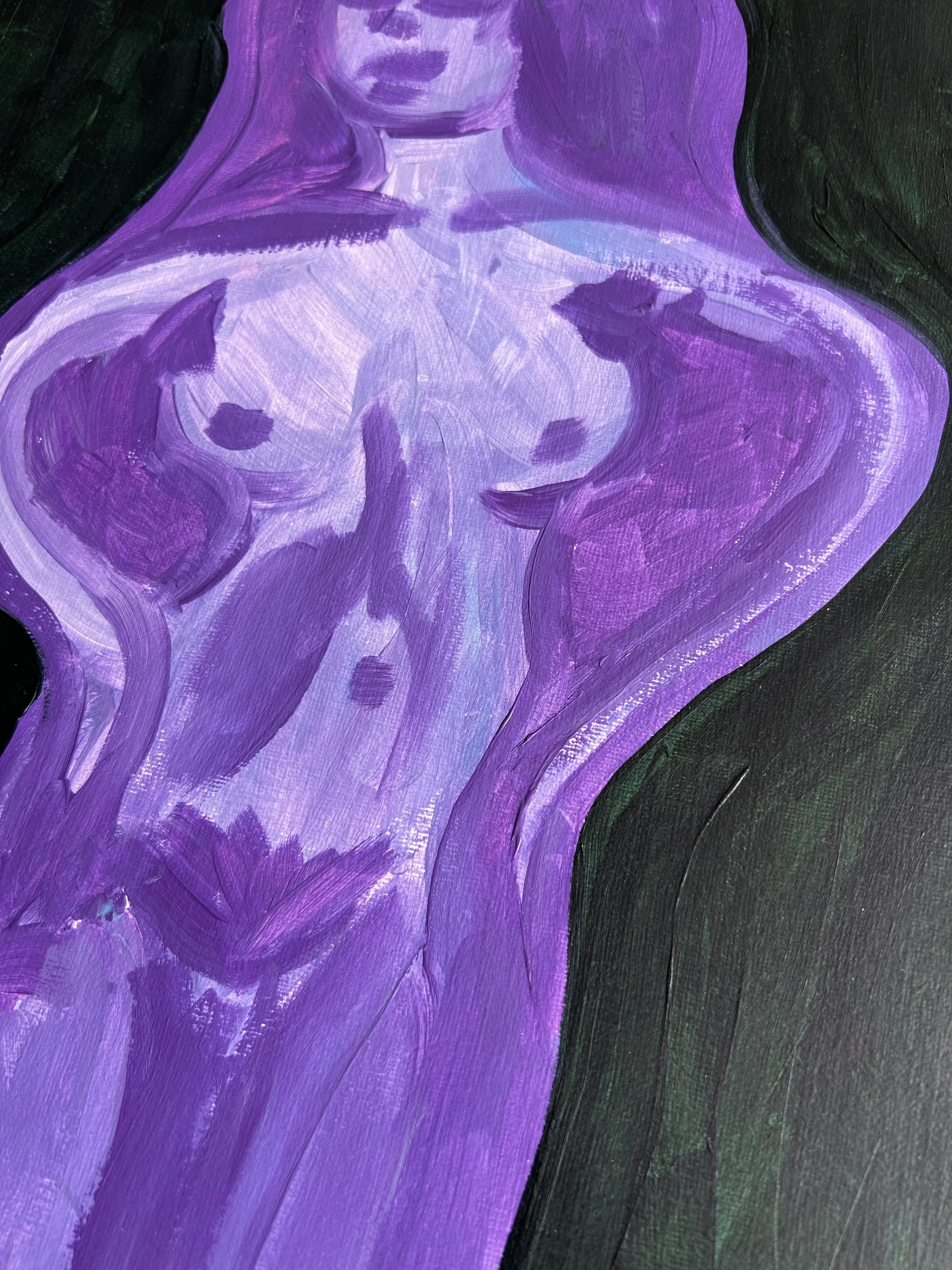 No Title – originales Kunstwerk mit Acrylfarbe auf Papier