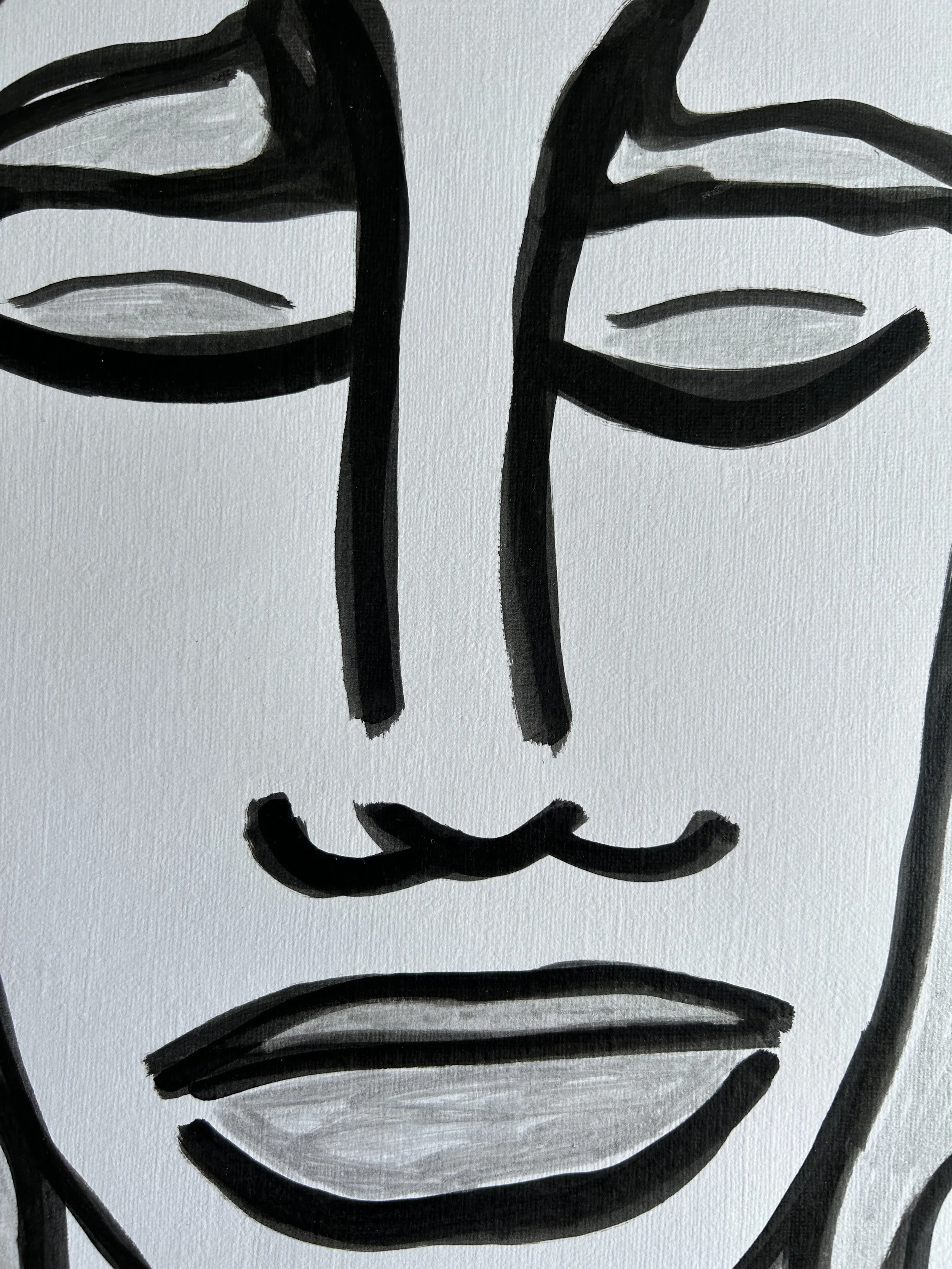 Portrait – originales Kunstwerk mit Marker auf Papier