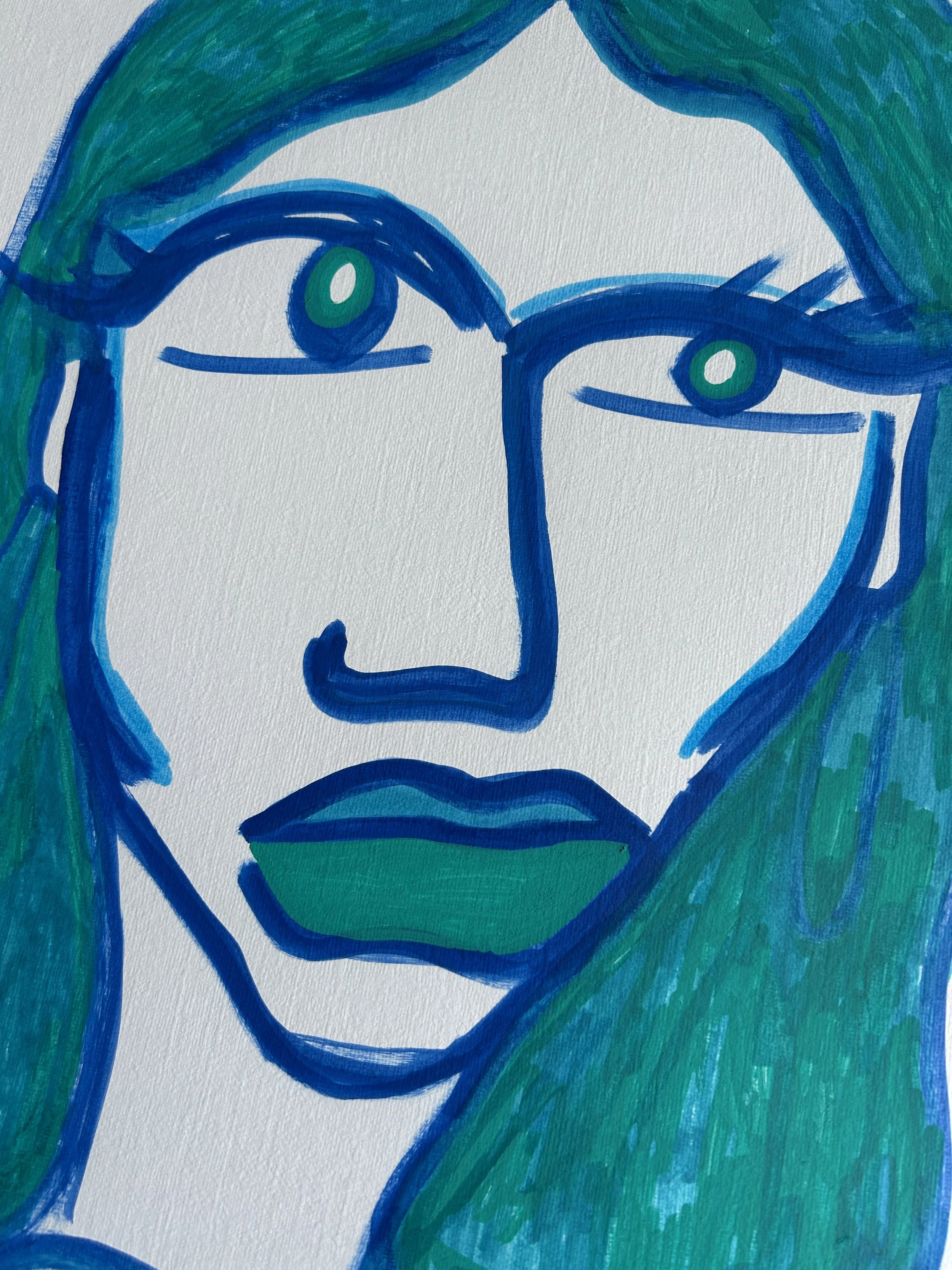 Portrait – originales Kunstwerk mit Marker auf Papier