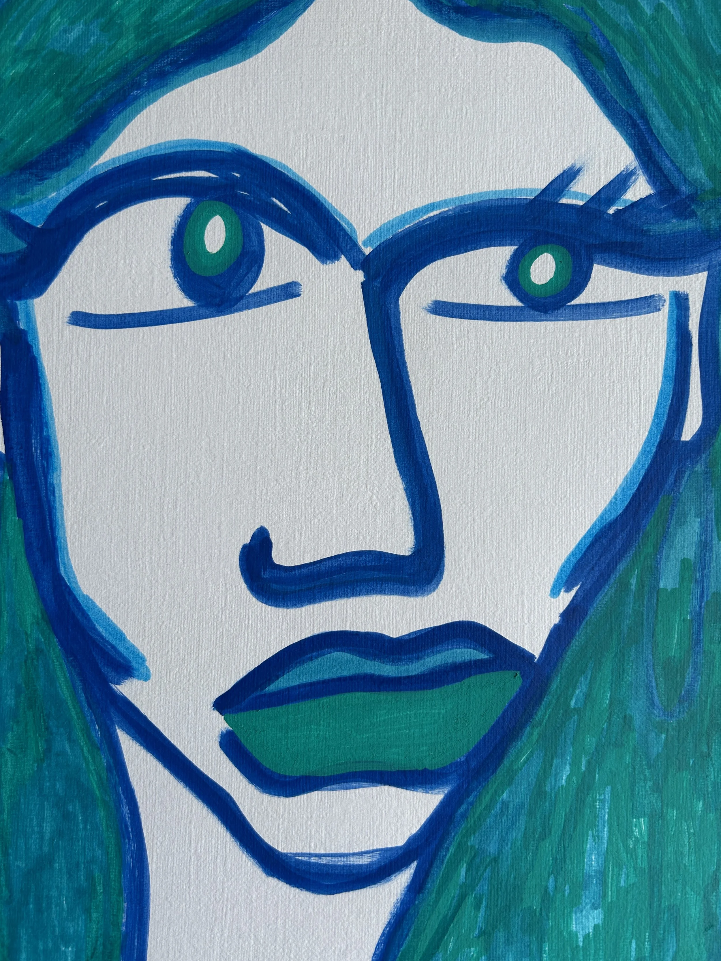 Portrait – originales Kunstwerk mit Marker auf Papier