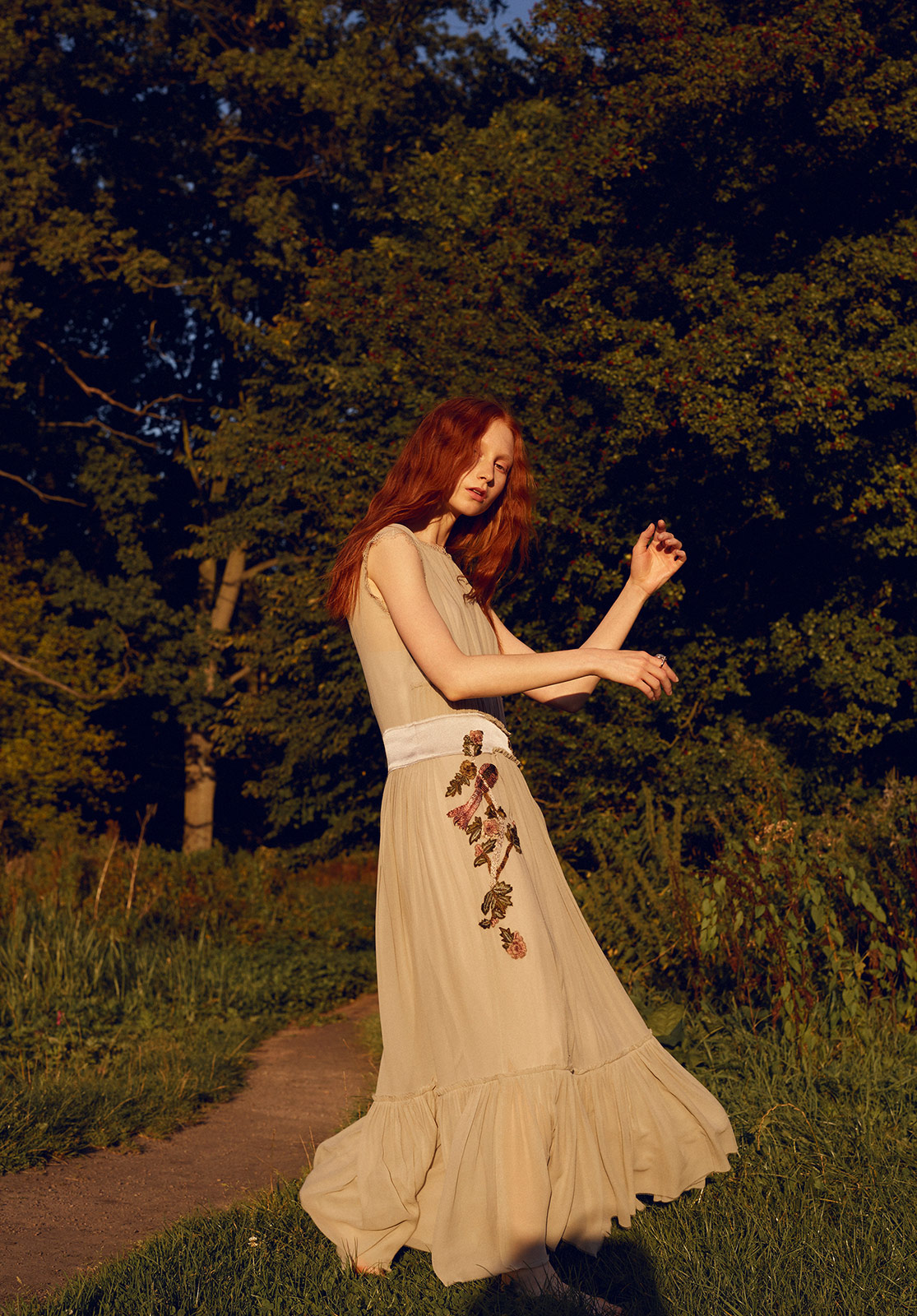 Dress: Alberta Ferretti Ring: Colleen Rosenblatt