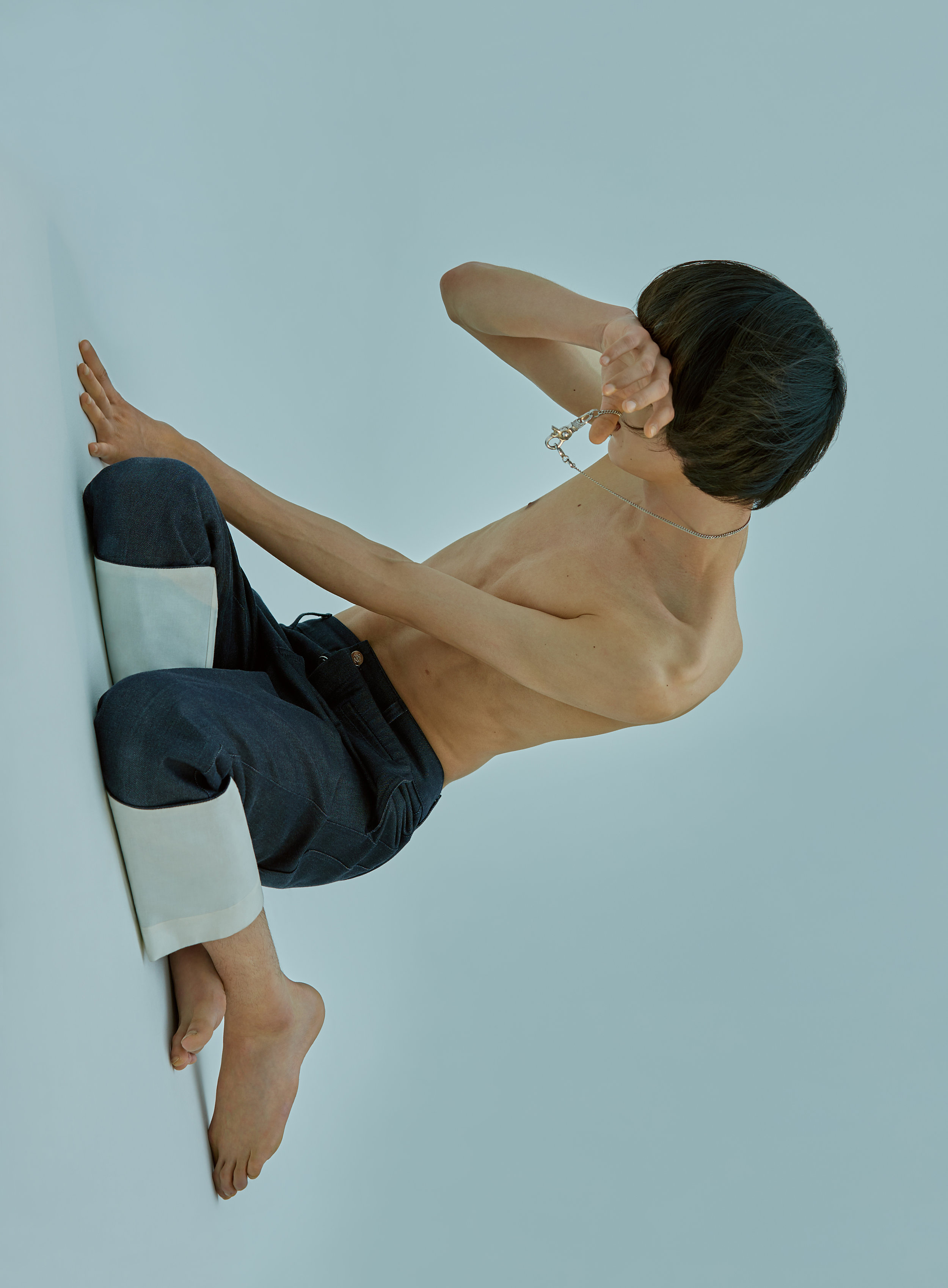 Denim Trousers: Loewe Necklace: H.R