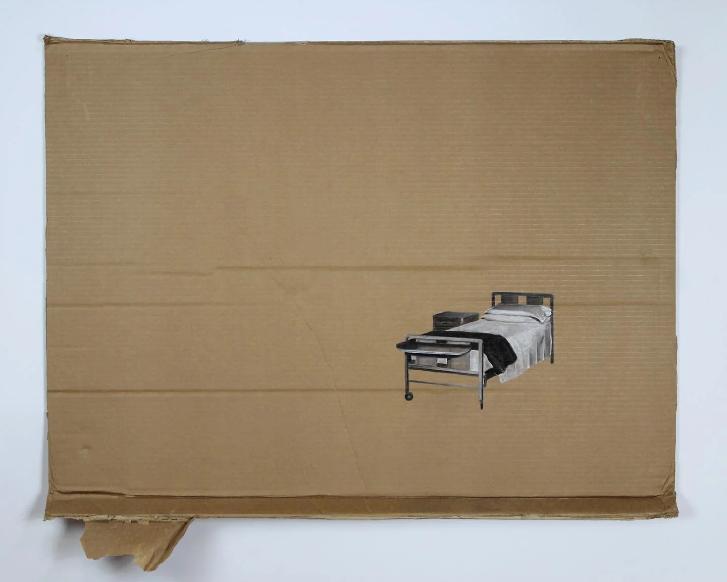 hospital bed
charcoal on cardboard
118x84cm

entry for @drawingpapershow exhibition