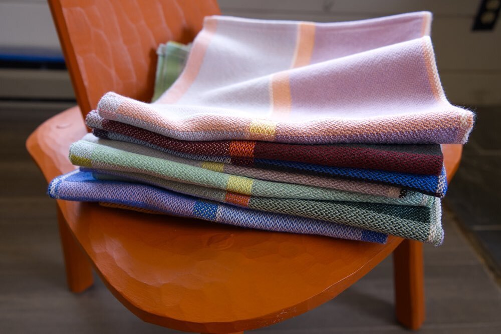 !!! Everyone&rsquo;s favorite Colorblock Towels are now available at @hemlocksduluth ! Stop into her magnificently curated downtown store to take one (or two?) home with you. As always, each one is completely unique, and shopping in person is the bes