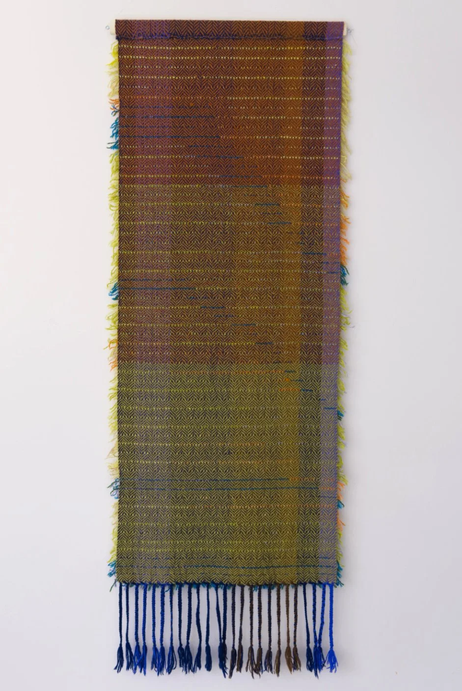 Margaret's Score (Back)
60x22”
Hand Dyed Wool spun from Gotland-Finn Sheep
2025