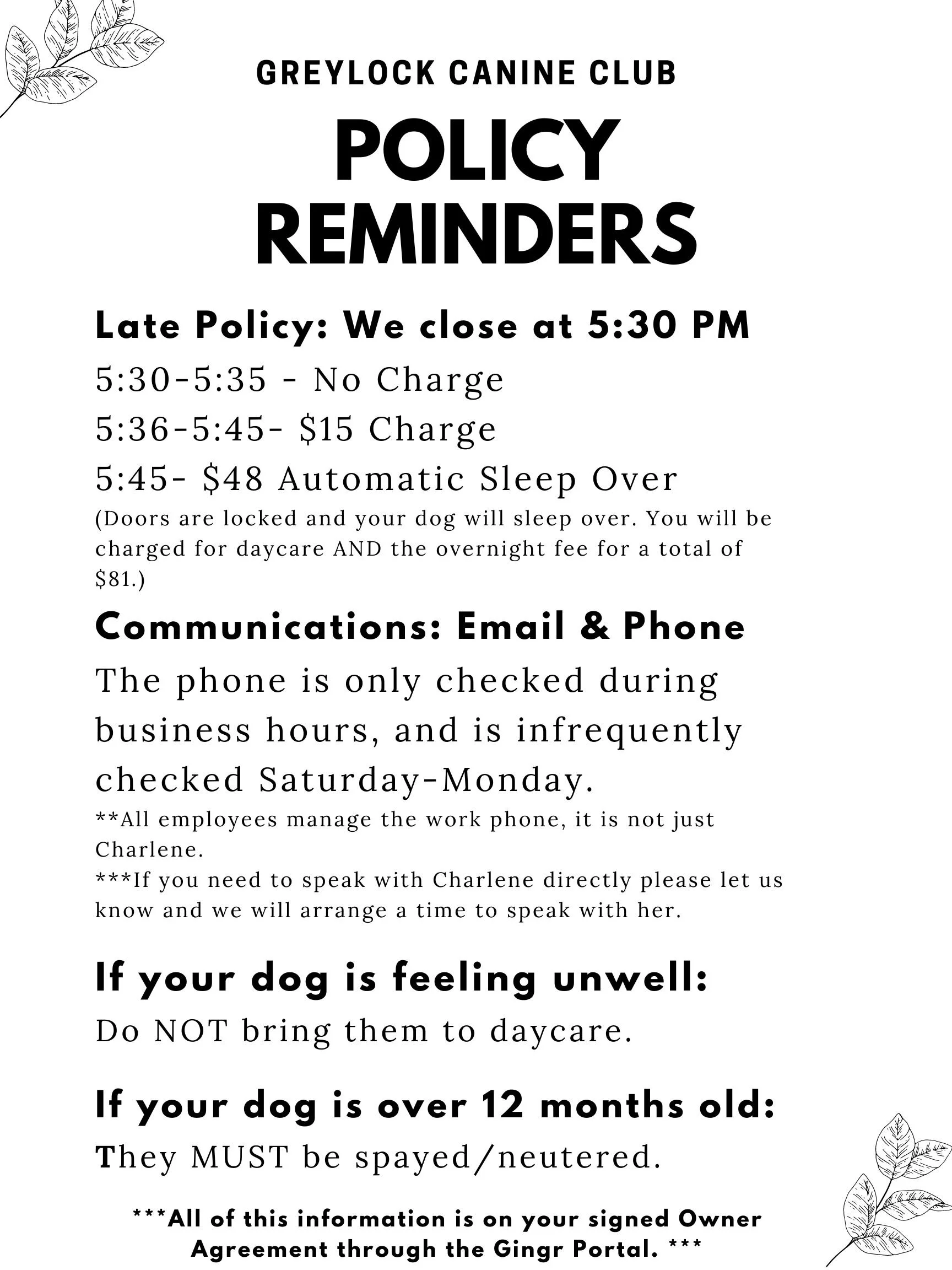 Daycare Hours Of Operation