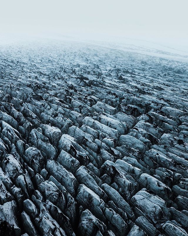 Towers of ice and near endless repetition in form. 
One of the many wonders of M&yacute;rdalsj&ouml;kull. 
#iceland