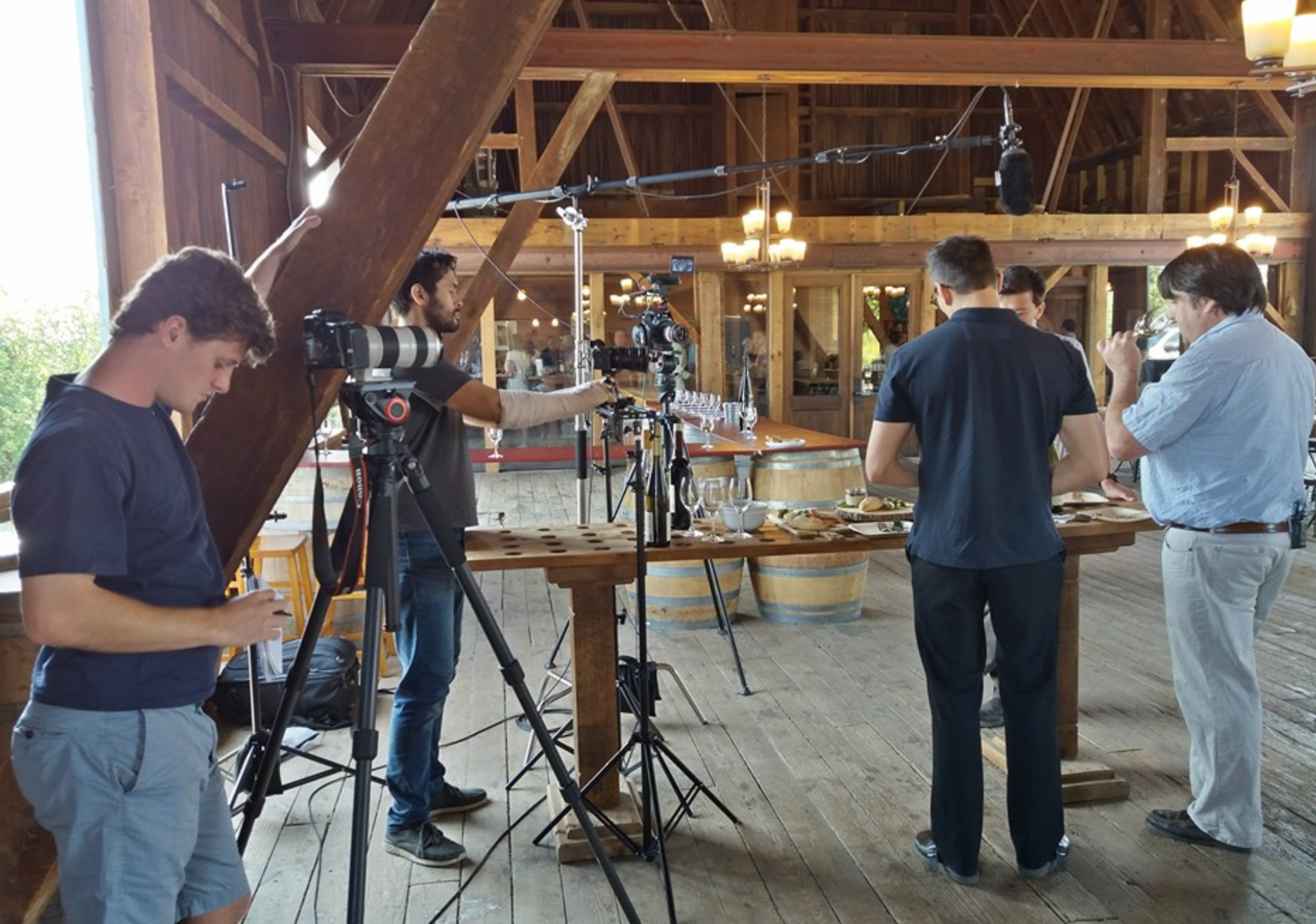 On location at Ravines Wine Cellars.