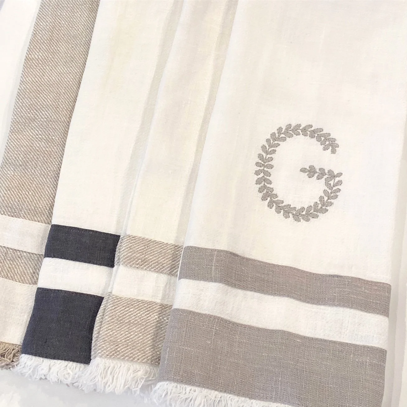 Double Stripe Tea Towel -- 4 colors available