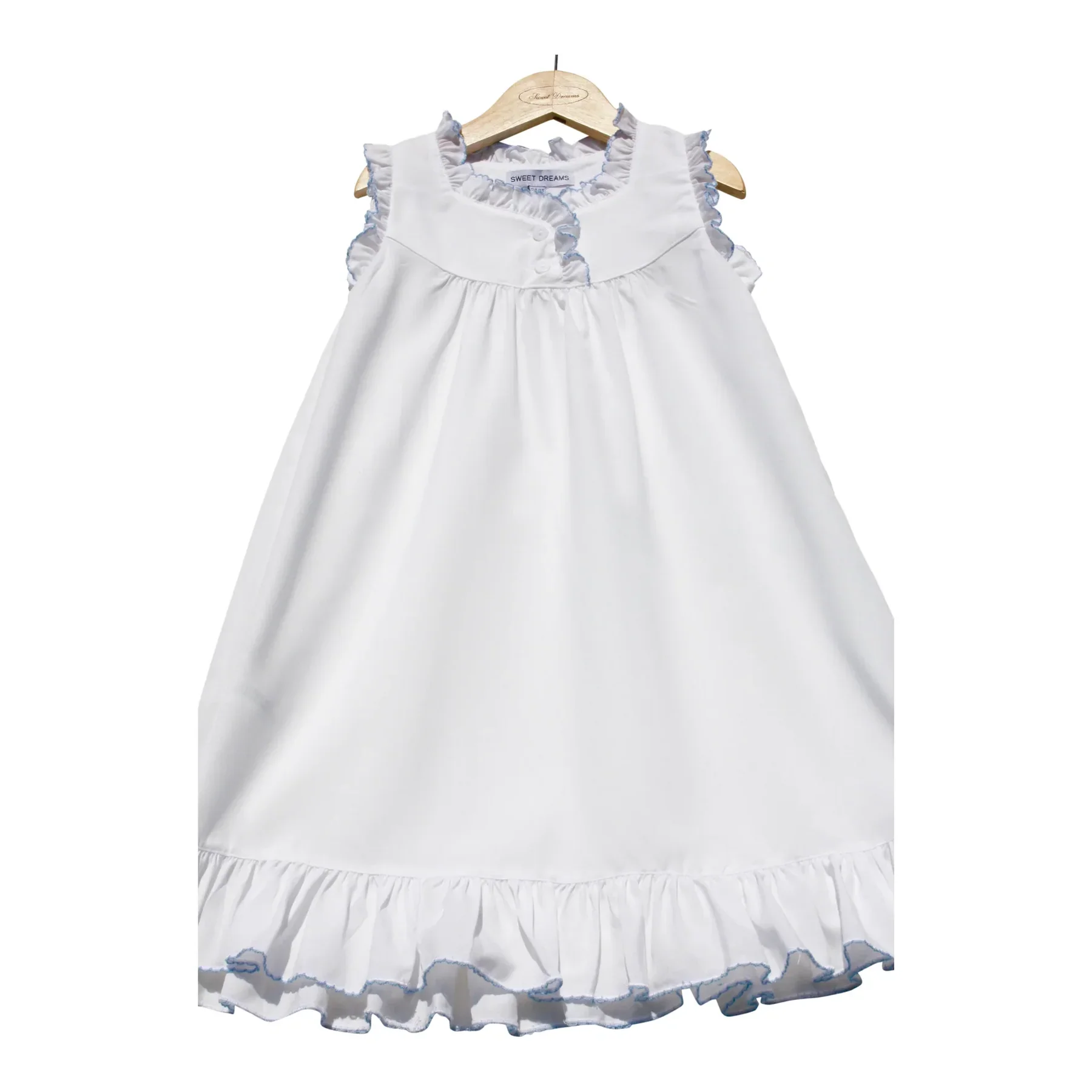 Blue Picot Gown White Background