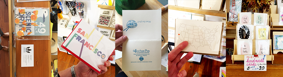 Card research in Park Life Store, 3 Fish Studios and my kitchen.