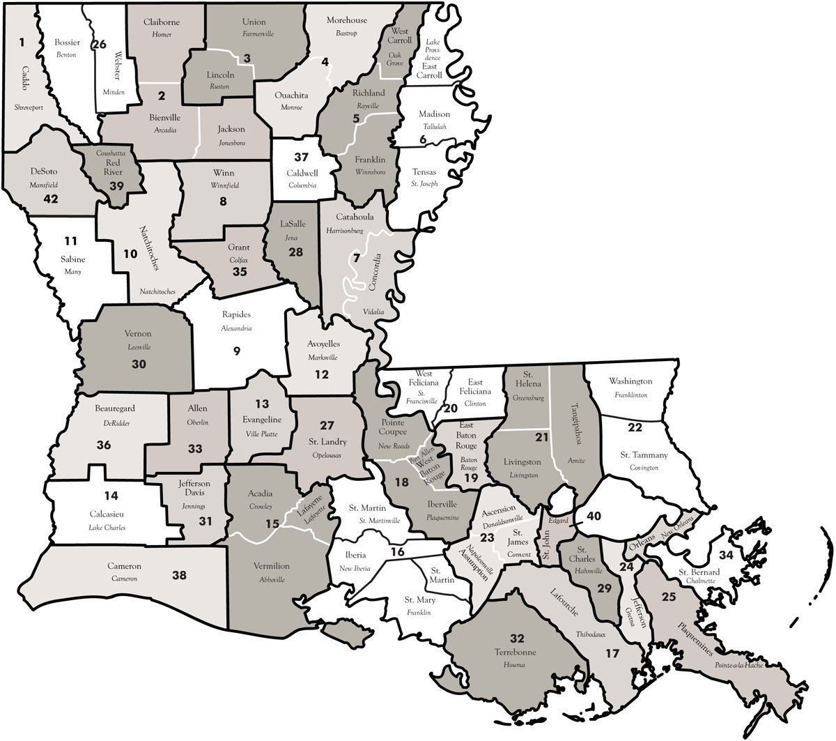 Louisiana Judicial District Map
