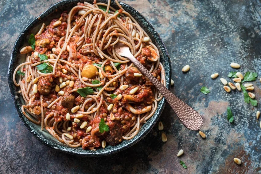 Instead of the main part of your dish being pasta