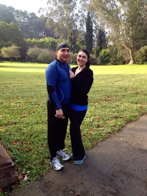 My husband and I at our heaviest weight- pre nutritional changes- December 2012